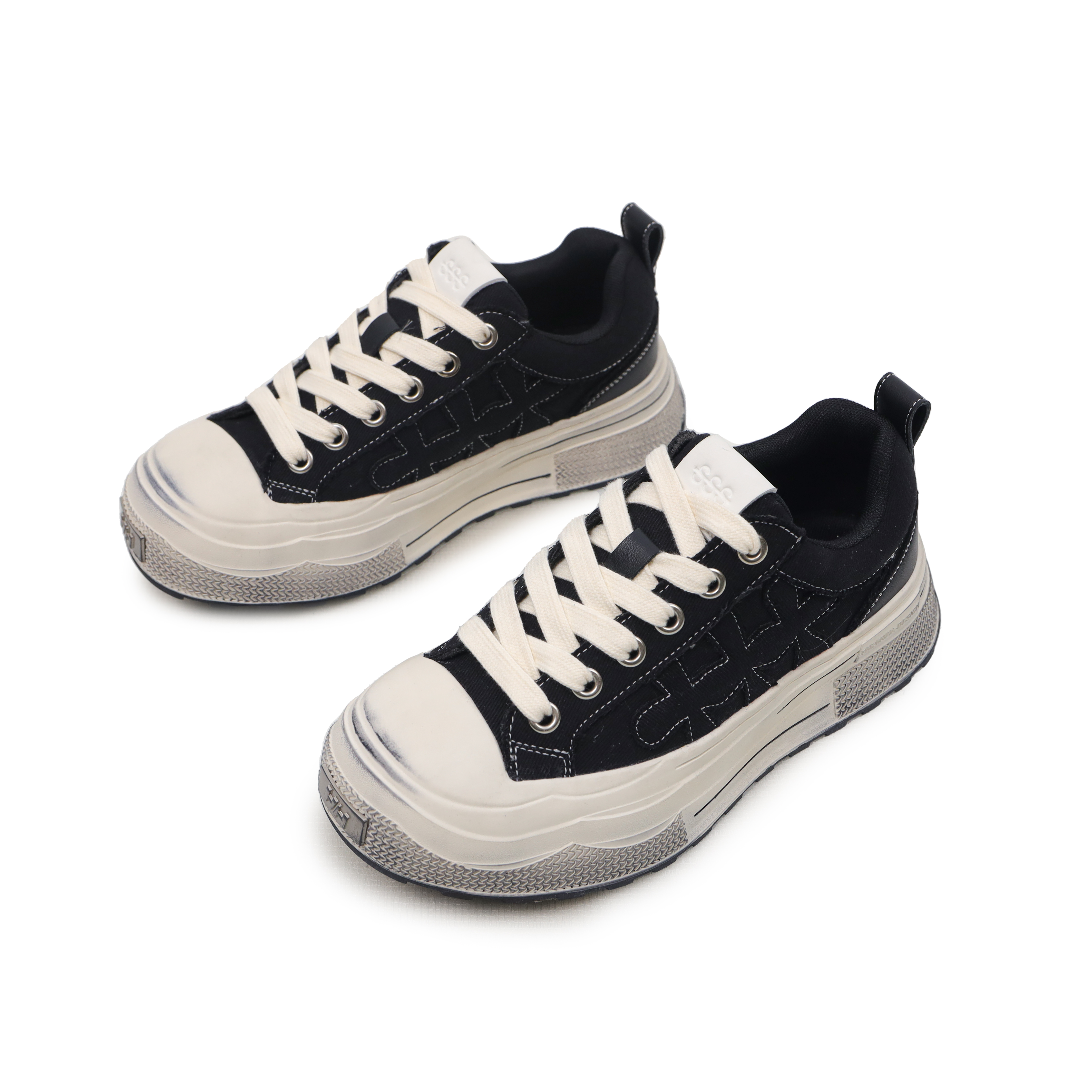 滴滴小新-春夏季手工擦黑小众设计厚底增高休闲板鞋百搭运动7056