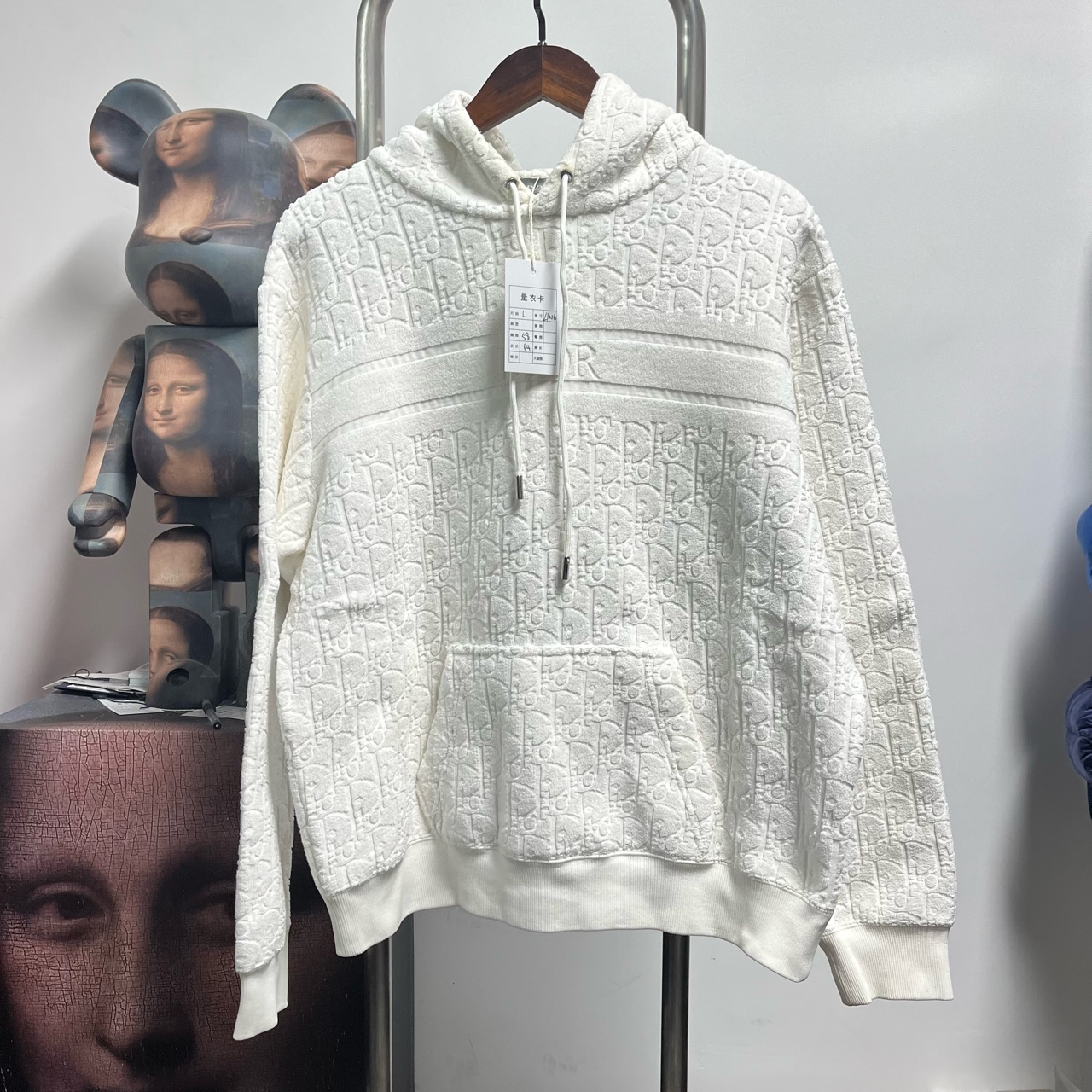 99新 DIOR/迪奥 满印毛巾帽衫L1006尺码：L衣长64胸围58