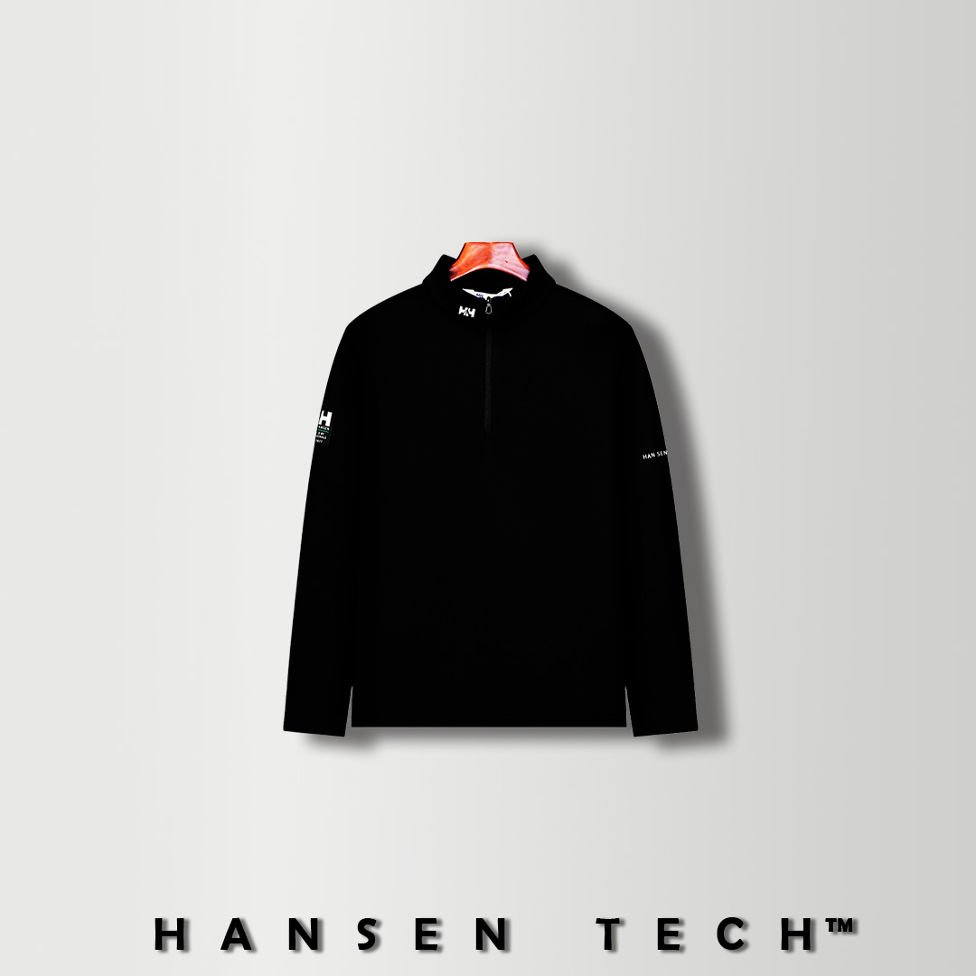 HANSEN TECH【加绒加厚】秋冬款男装男款半立领拉链款休闲卫衣83405
