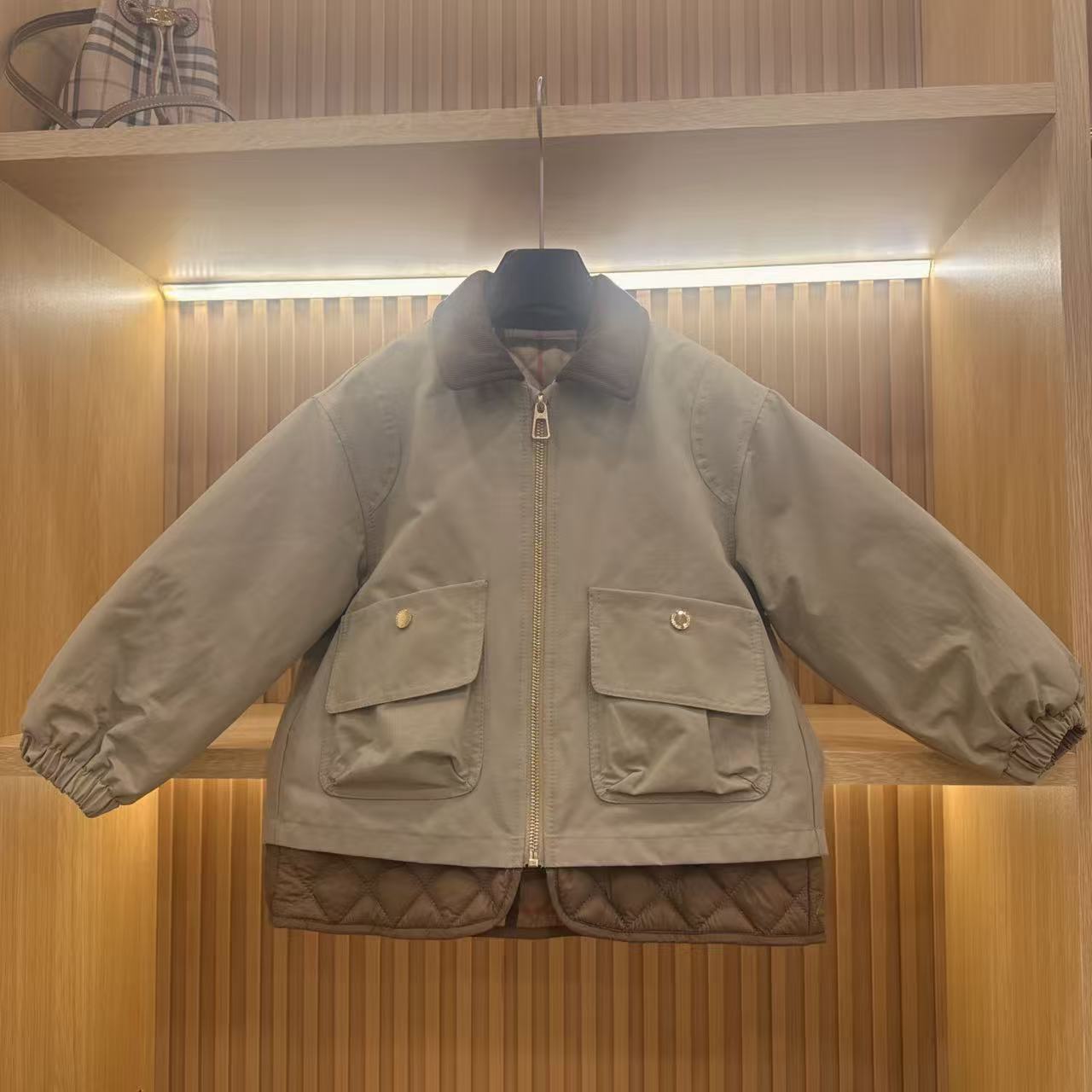 【轻奢格子】88537儿童男童女童秋冬新款菱形加厚假两件棉服外套