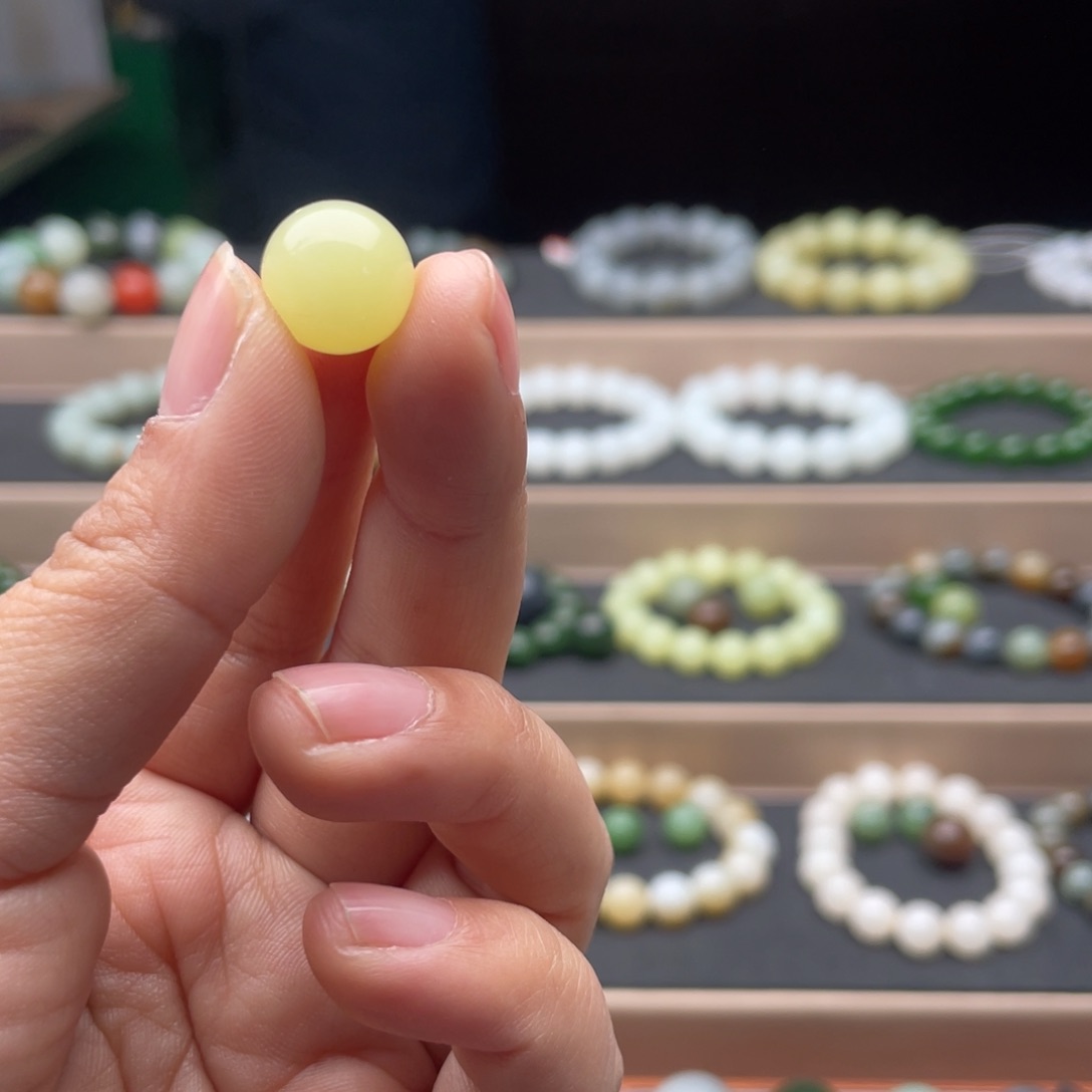 和田玉单珠12未镶嵌