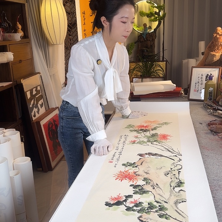 书法梅兰竹菊四条屏