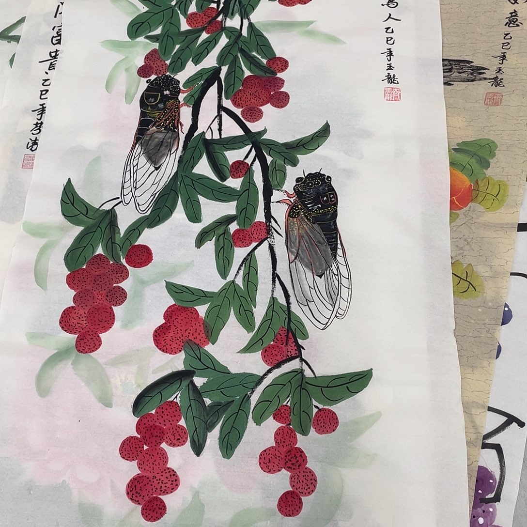 国画国画作品原稿三尺知了