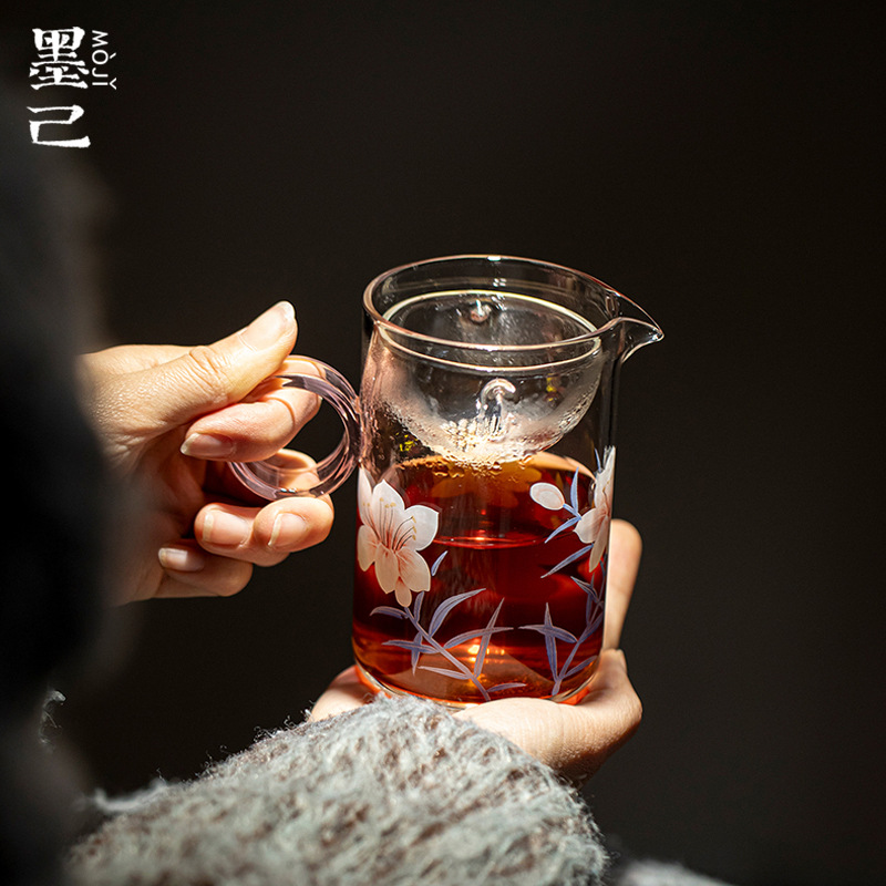 墨己瑞璃耐高温透明玻璃小青柑专业泡茶壶公杯茶海茶水分离飘逸杯