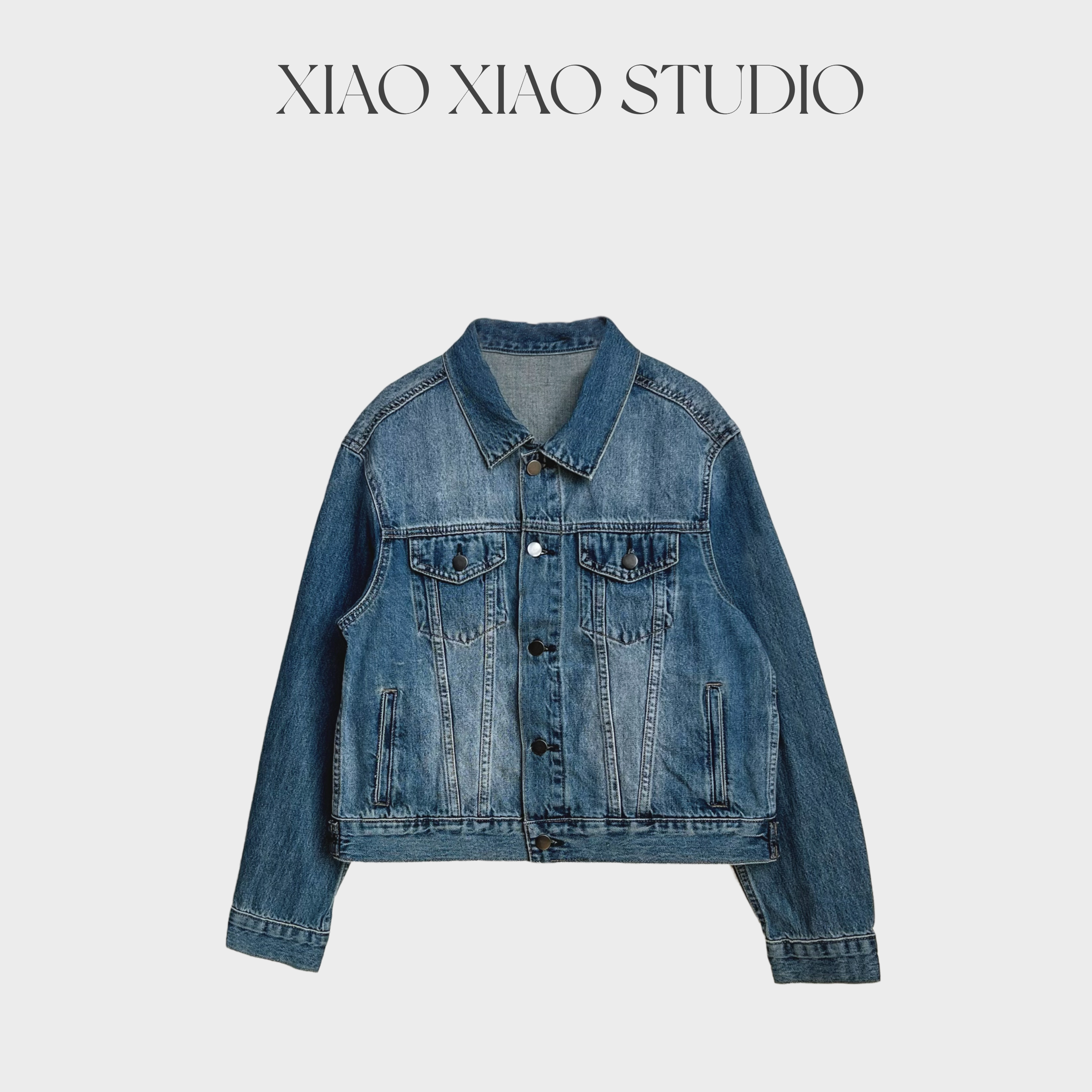 潇潇STUDIO -  酷飒先锋  棉美式复古正肩休闲显瘦牛仔短外套