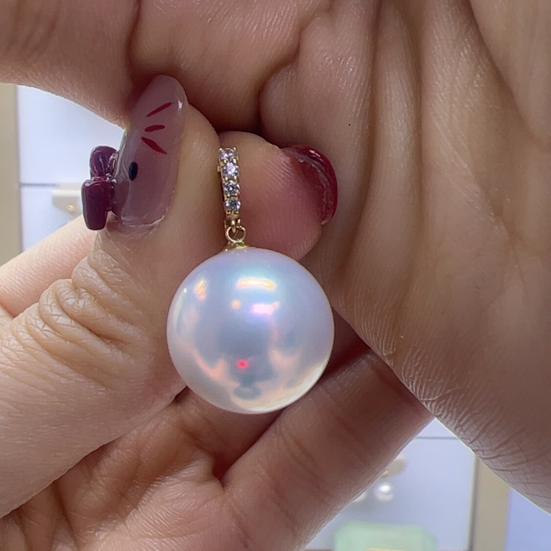 淡水珍珠颈饰18K金镶嵌