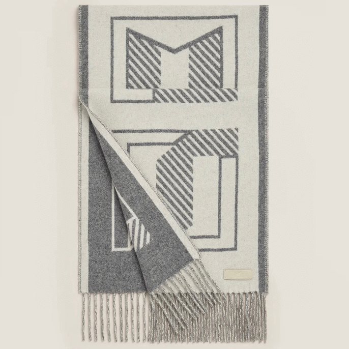 未使用 Hermes/爱马仕 灰色围巾