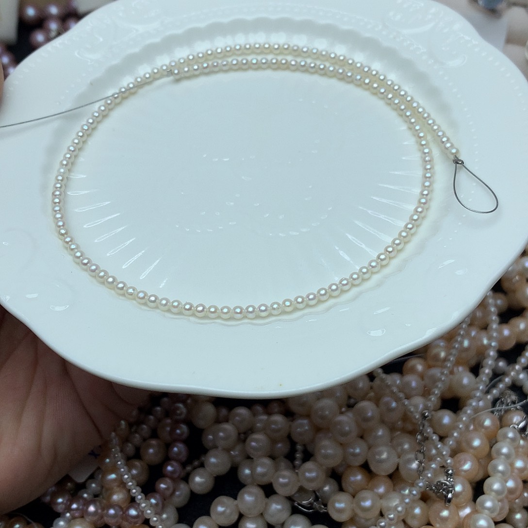 淡水珍珠3mm未镶嵌n19项链