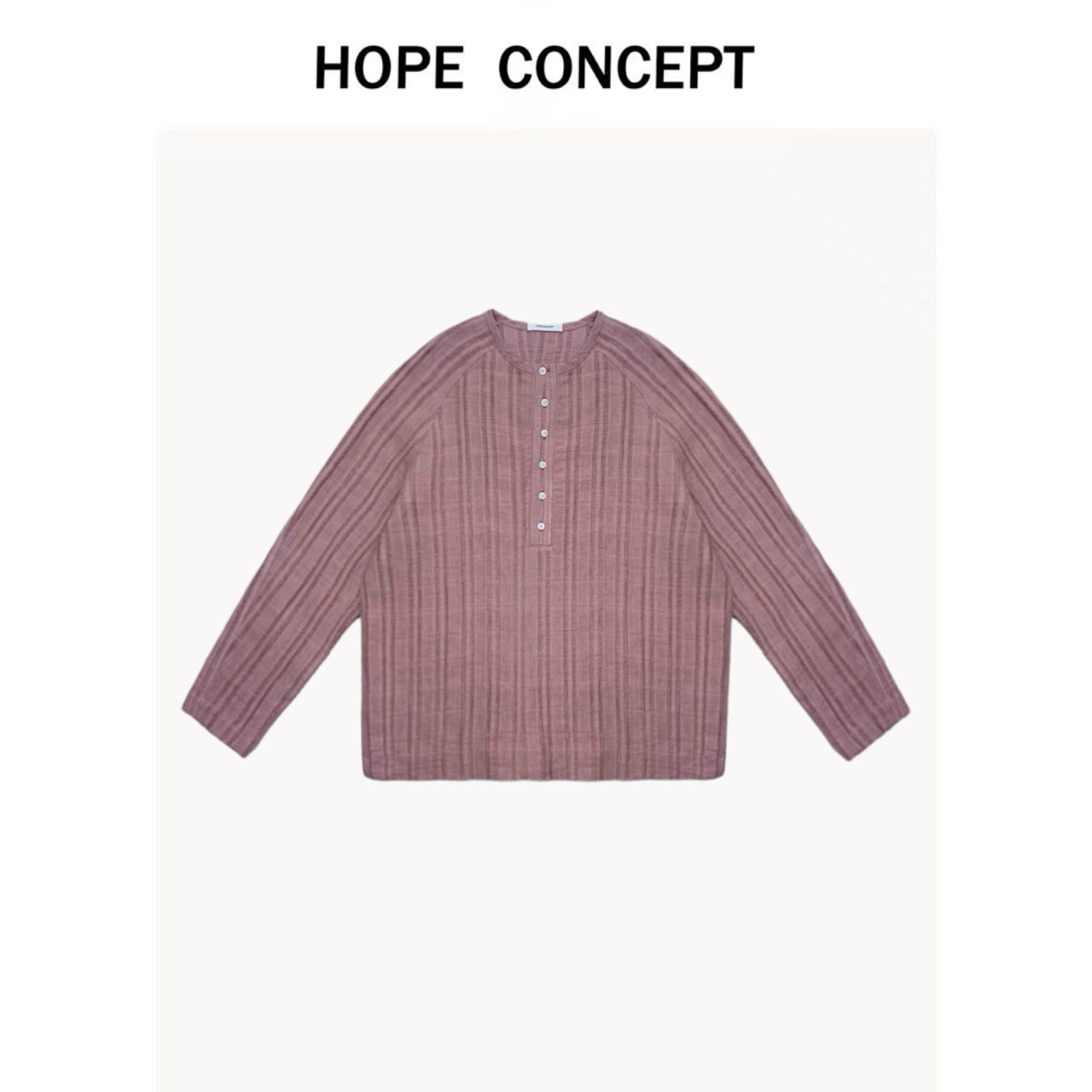 25172#HOPECONCEPT慵懒美学人生衬衫 超chil定制亚麻提花质感衬衫