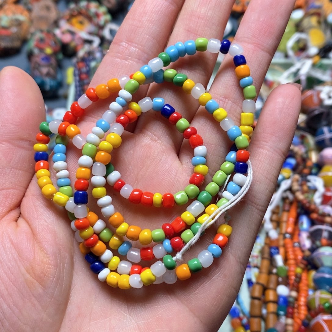 琉璃颈饰印度尼西亚彩色链子