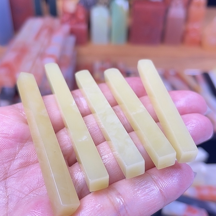 印石青田石青田灯光冻牙签×5（0.6左右印面）