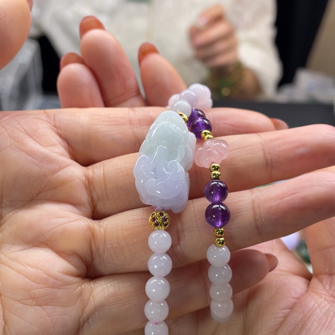 翡翠未镶嵌颈饰代编织