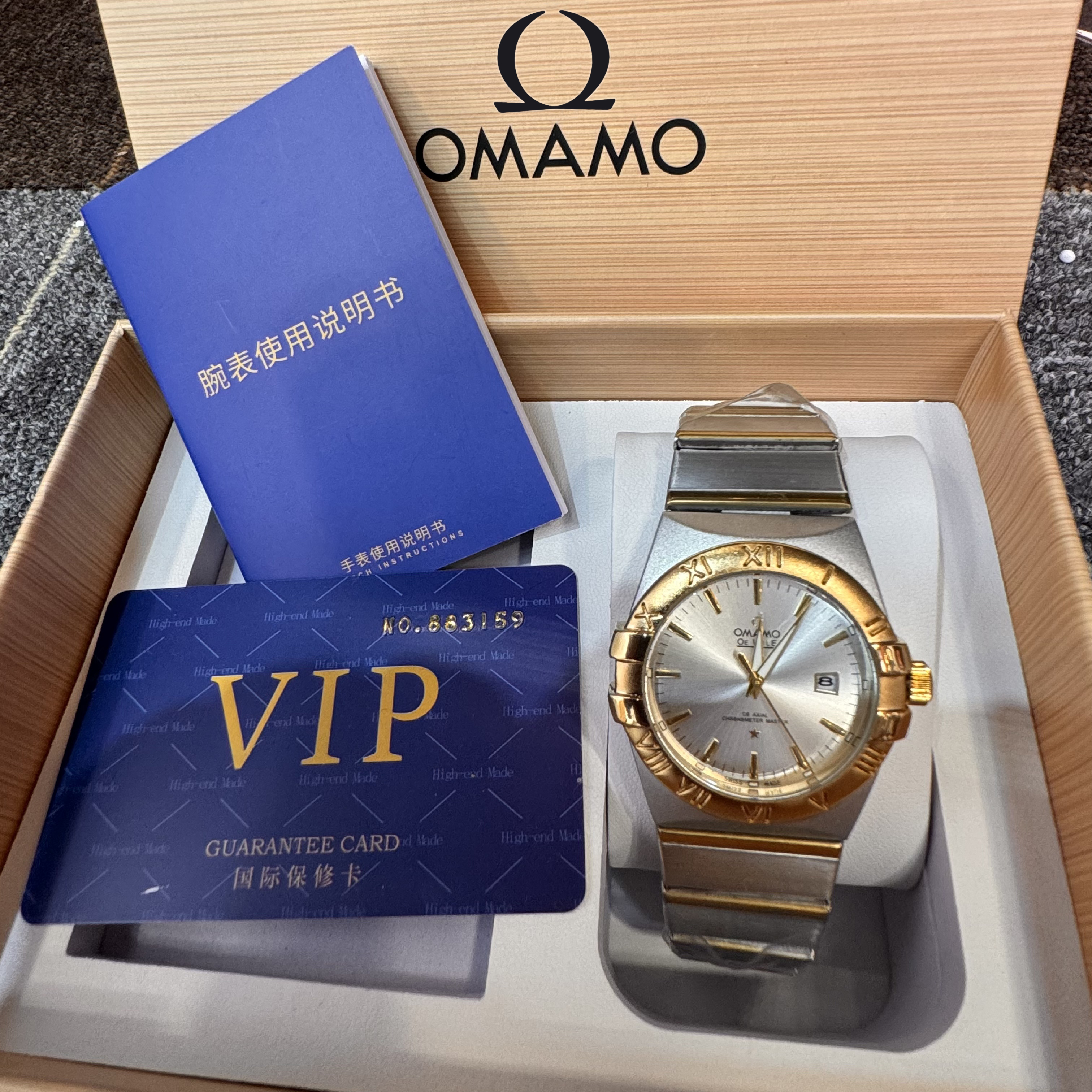 全新未使用 /星座/白盘/表径40mm/男士全自动机芯腕表/钢带k7