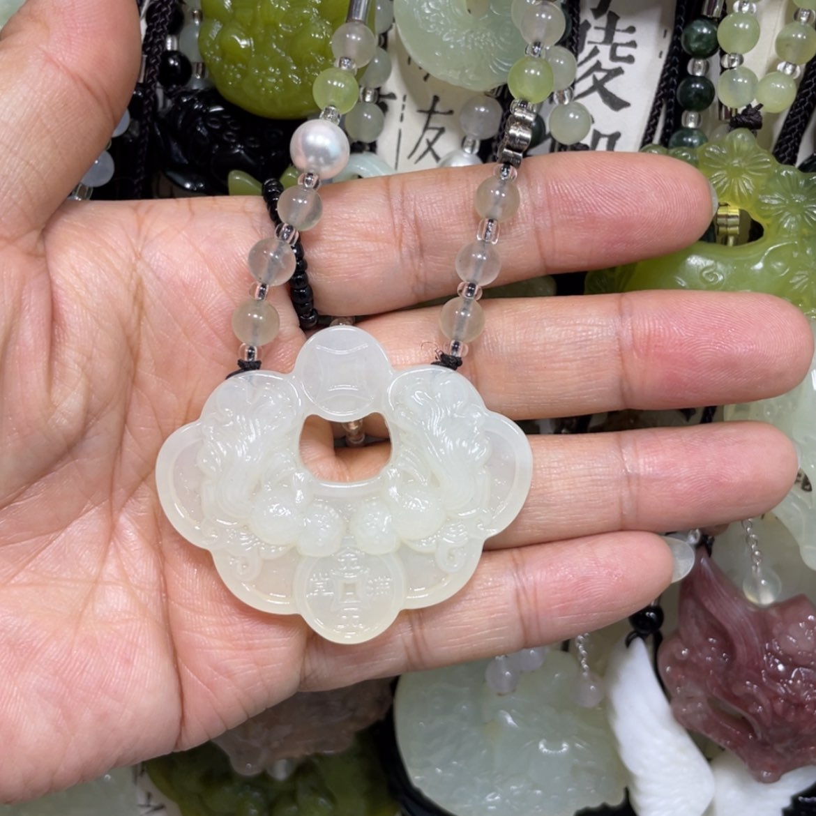 【闪购商品】岫玉颈饰未镶嵌12吊坠