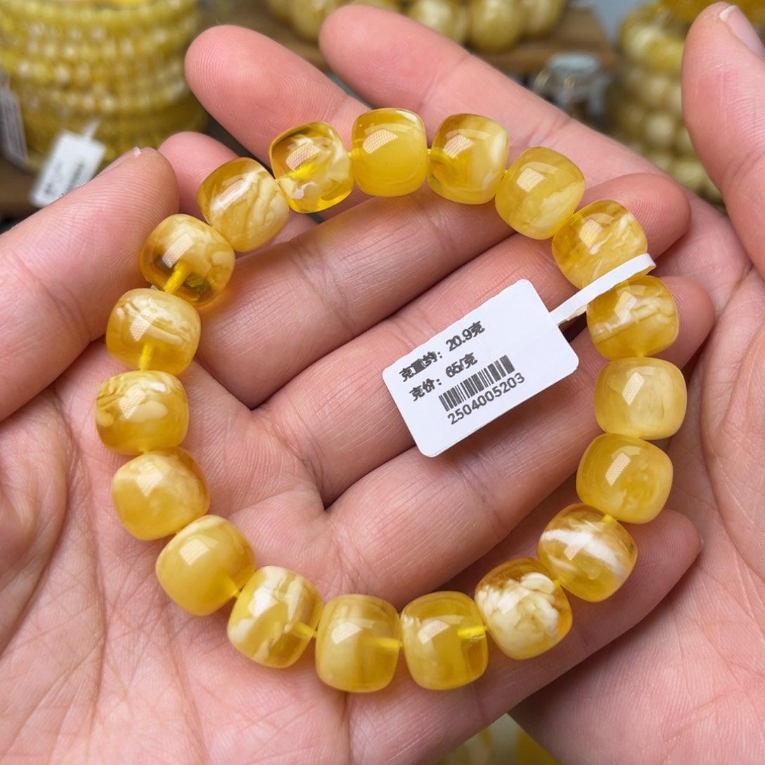 手链蜜蜡未镶嵌12.3精工老型金白溶洞虎皮妖花