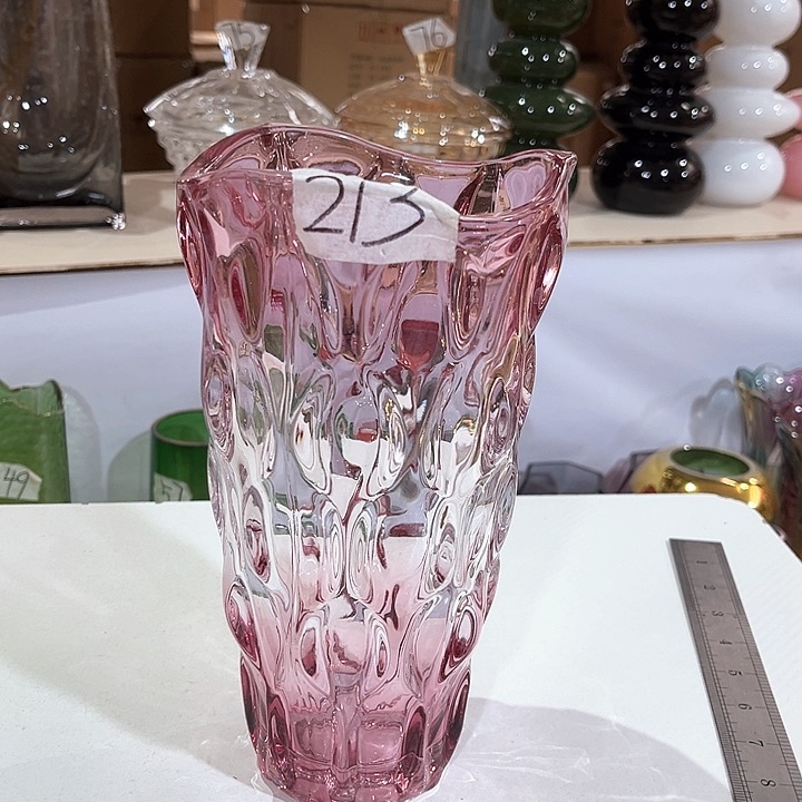 玻璃213高24口12水晶玻璃花瓶嘎嘎好看