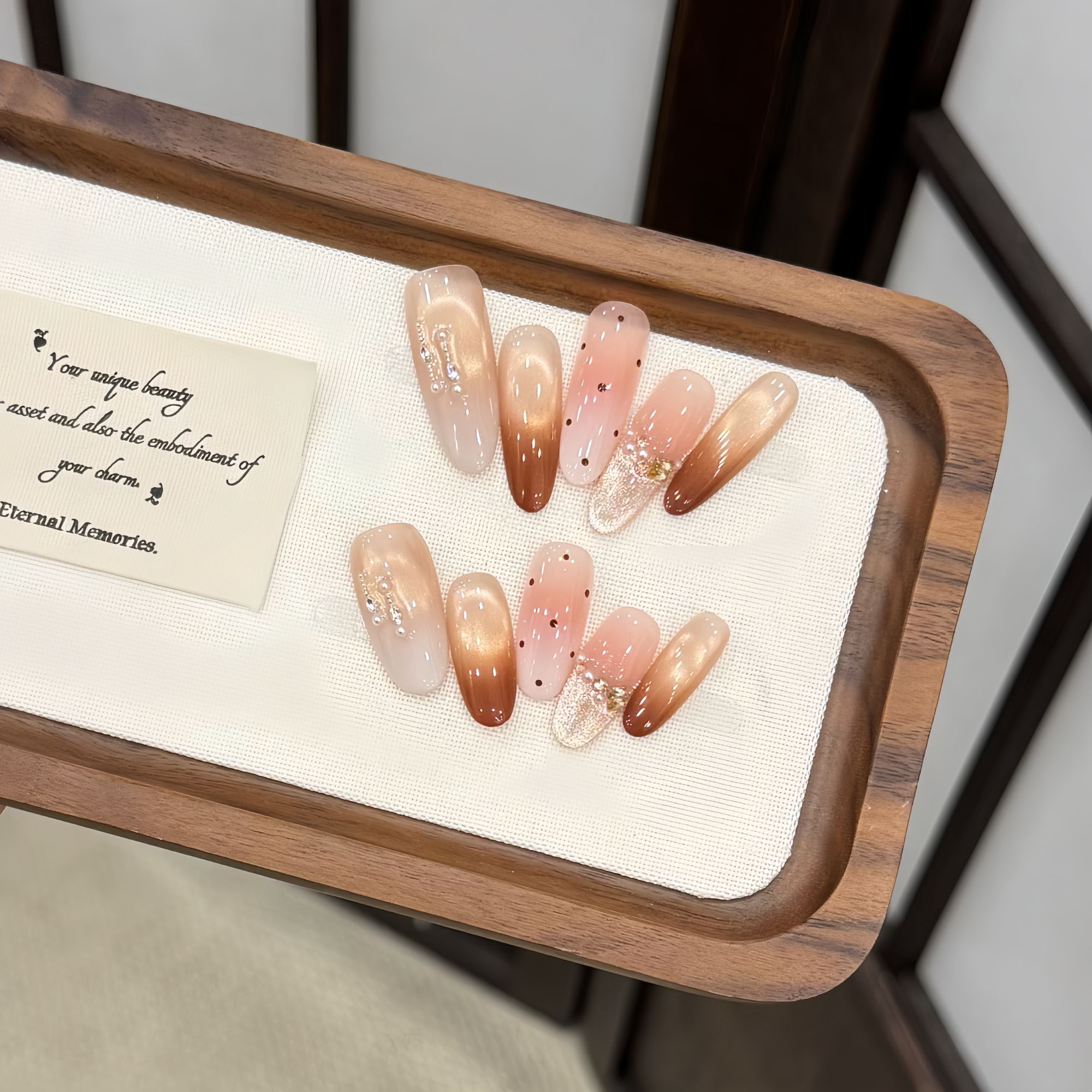 落日桃金-XingHeJiYu轻奢高定美甲 10片装