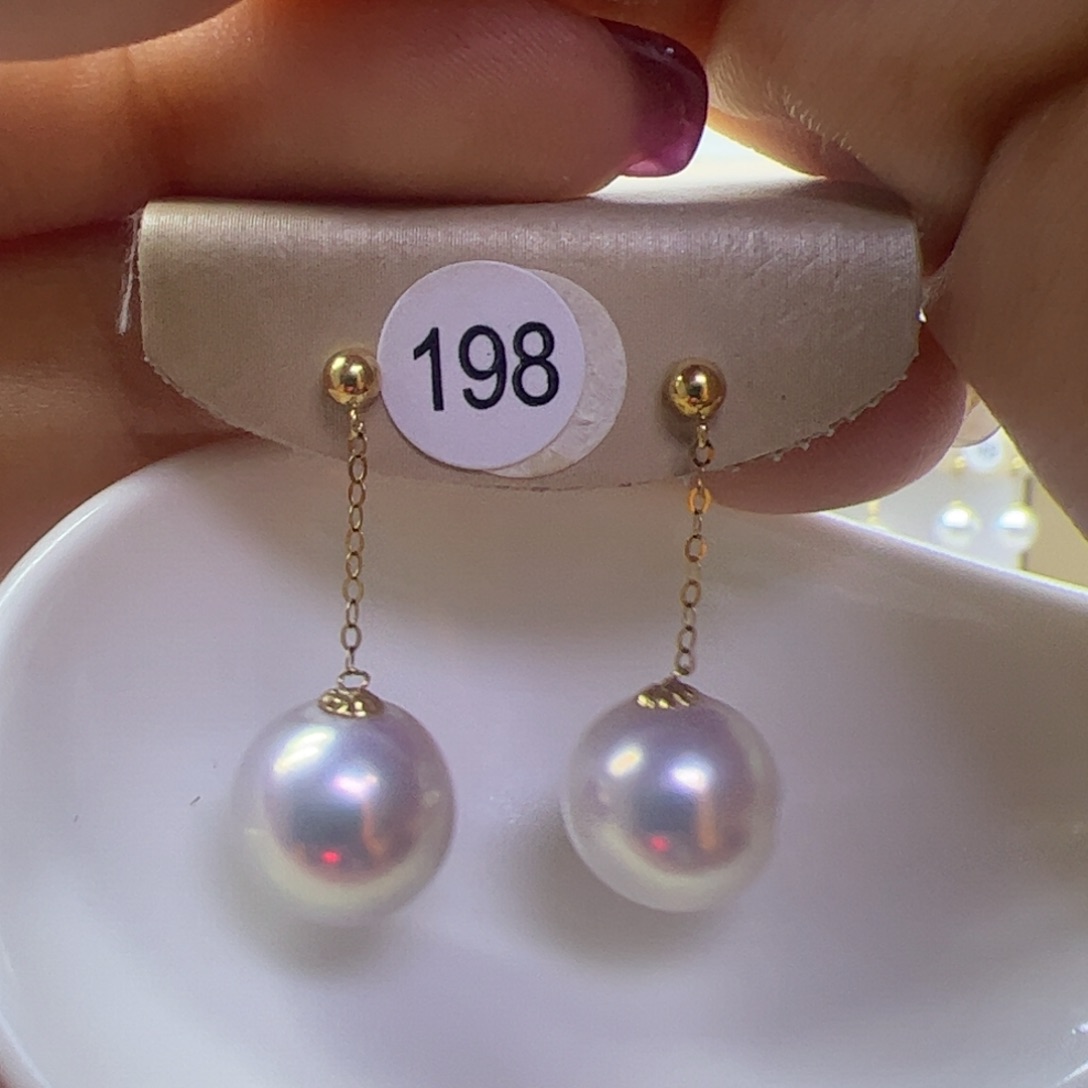 淡水珍珠耳饰18K金镶嵌