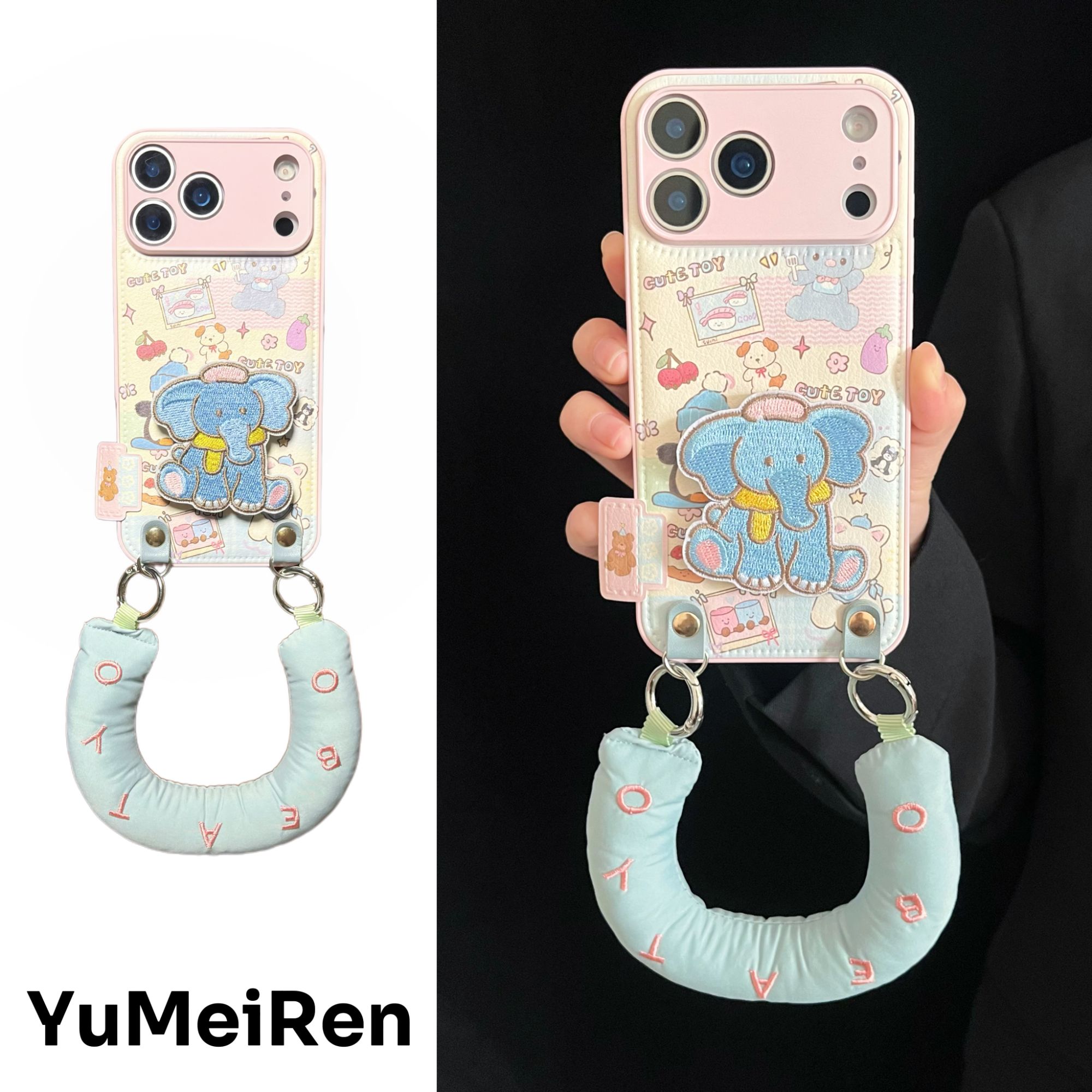 可爱企鹅小熊西高地刺绣小象适用iPhone17promax手机壳苹果16pro