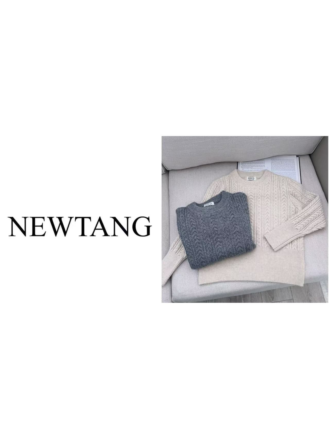 【套头麻花】270长袖宽松时尚百搭套头麻花针织上衣