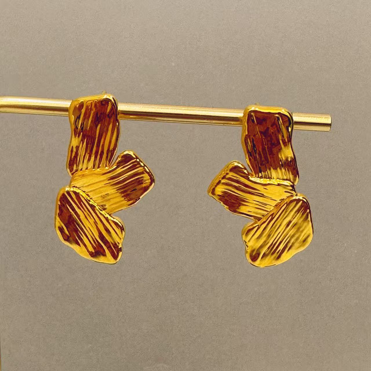 足金999复古不规则小众耳饰31