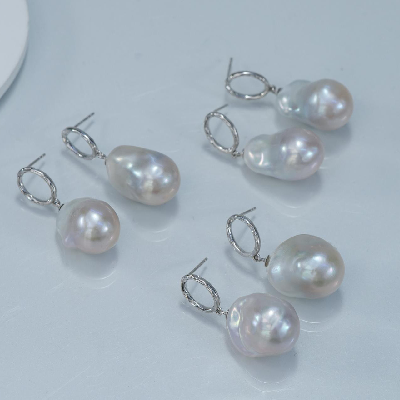 925银12-13mm淡水巴洛克耳钉（多样性发货1）