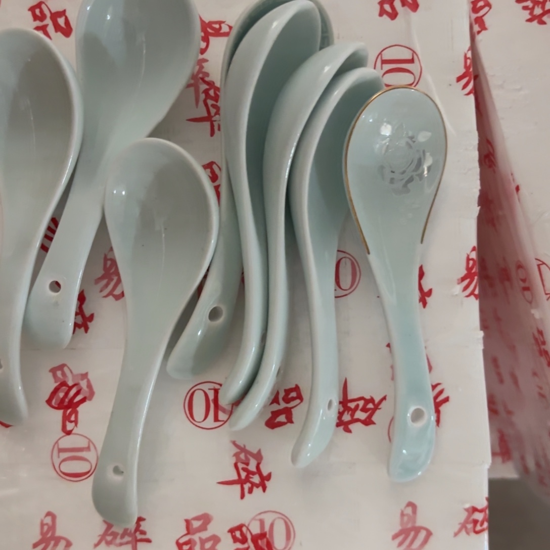 *****影青小勺7只随机加一只金边影青小勺