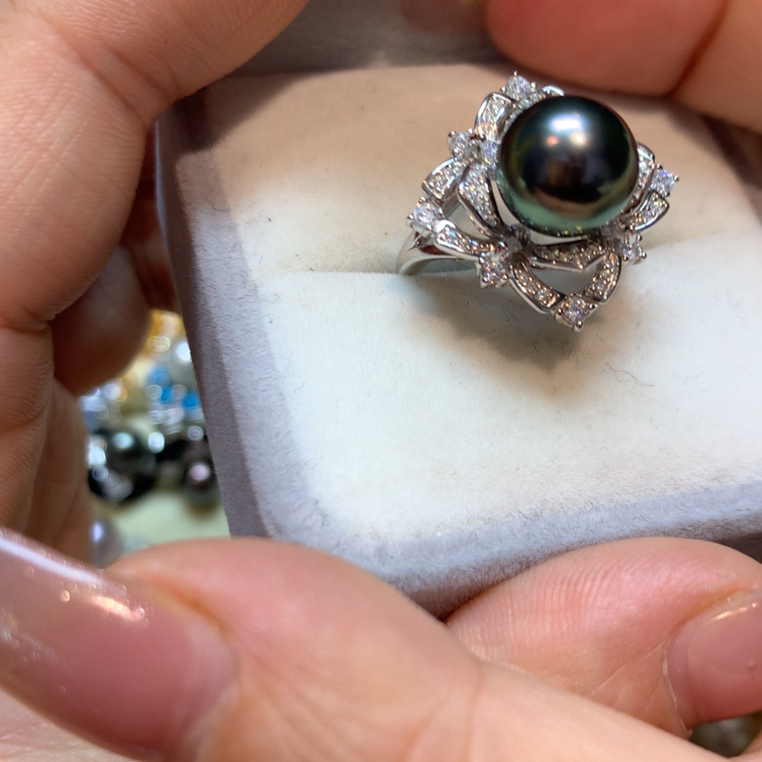 海水珍珠戒指银S925镶嵌