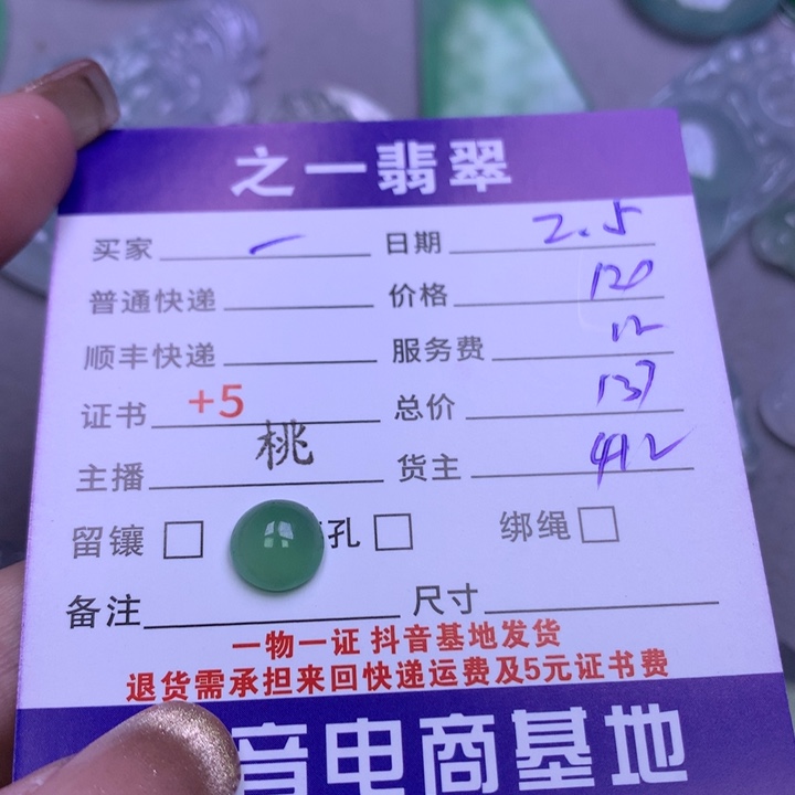 翡翠颈饰未镶嵌一***儿