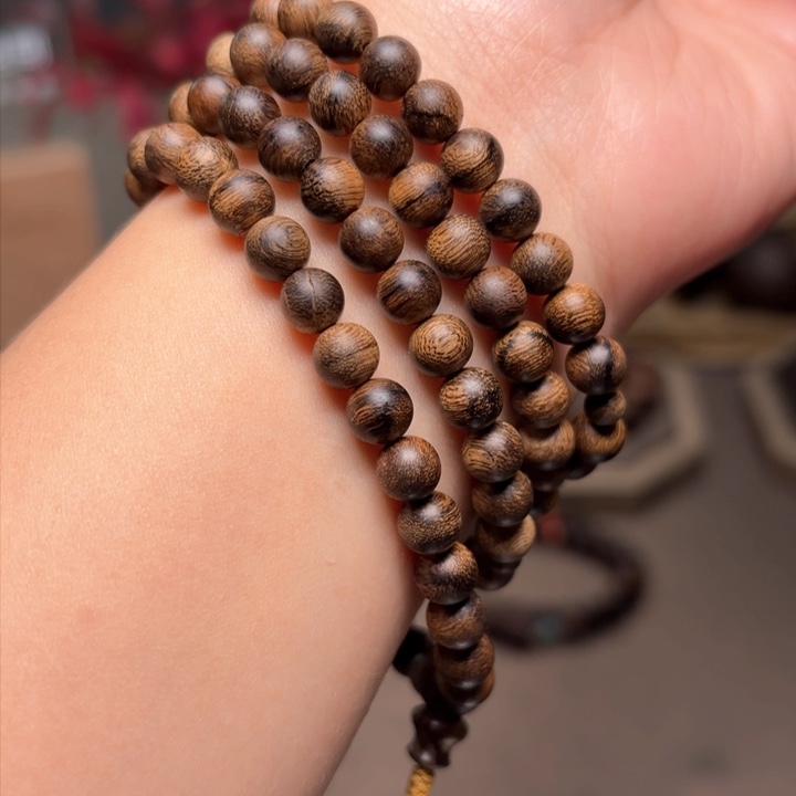 沉香手串越南芽庄瘤疤黄棋楠0.6✖️108