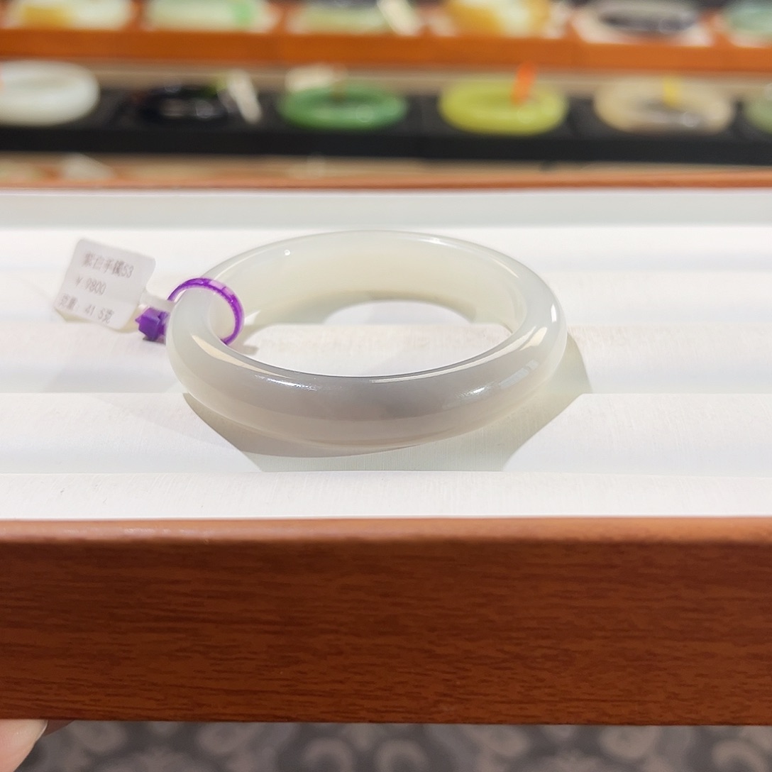 和田玉手镯未镶嵌  【紫白】