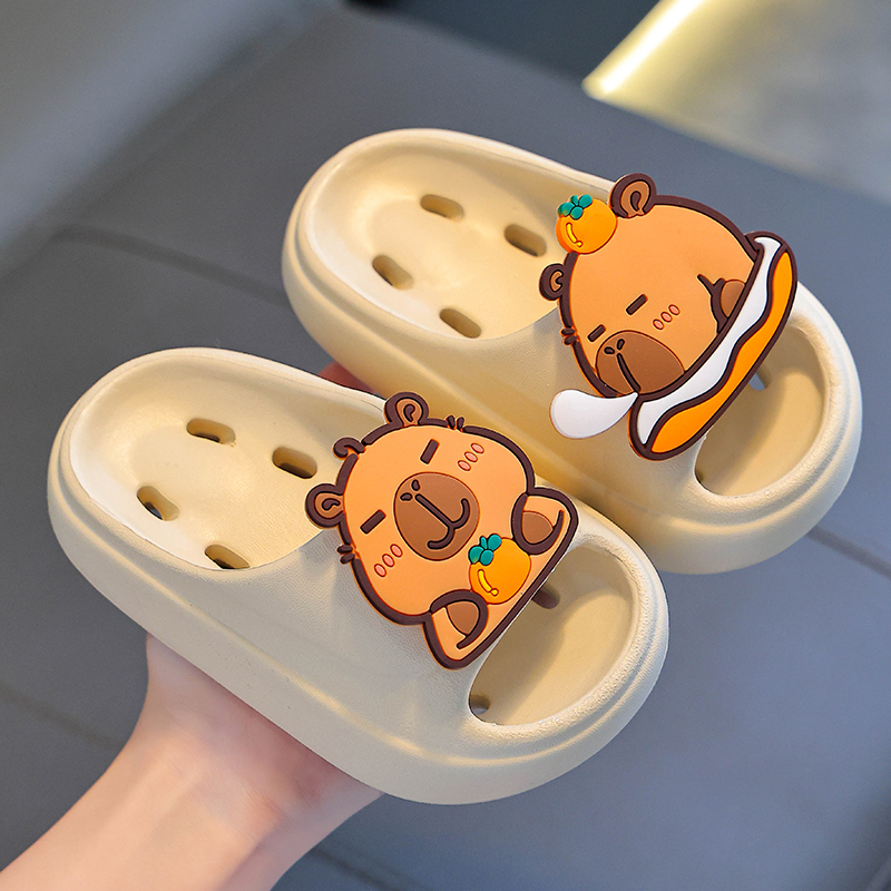 卡皮巴拉夏季儿童凉拖鞋男女童漏水防滑亲子踩屎感透气中大童凉拖