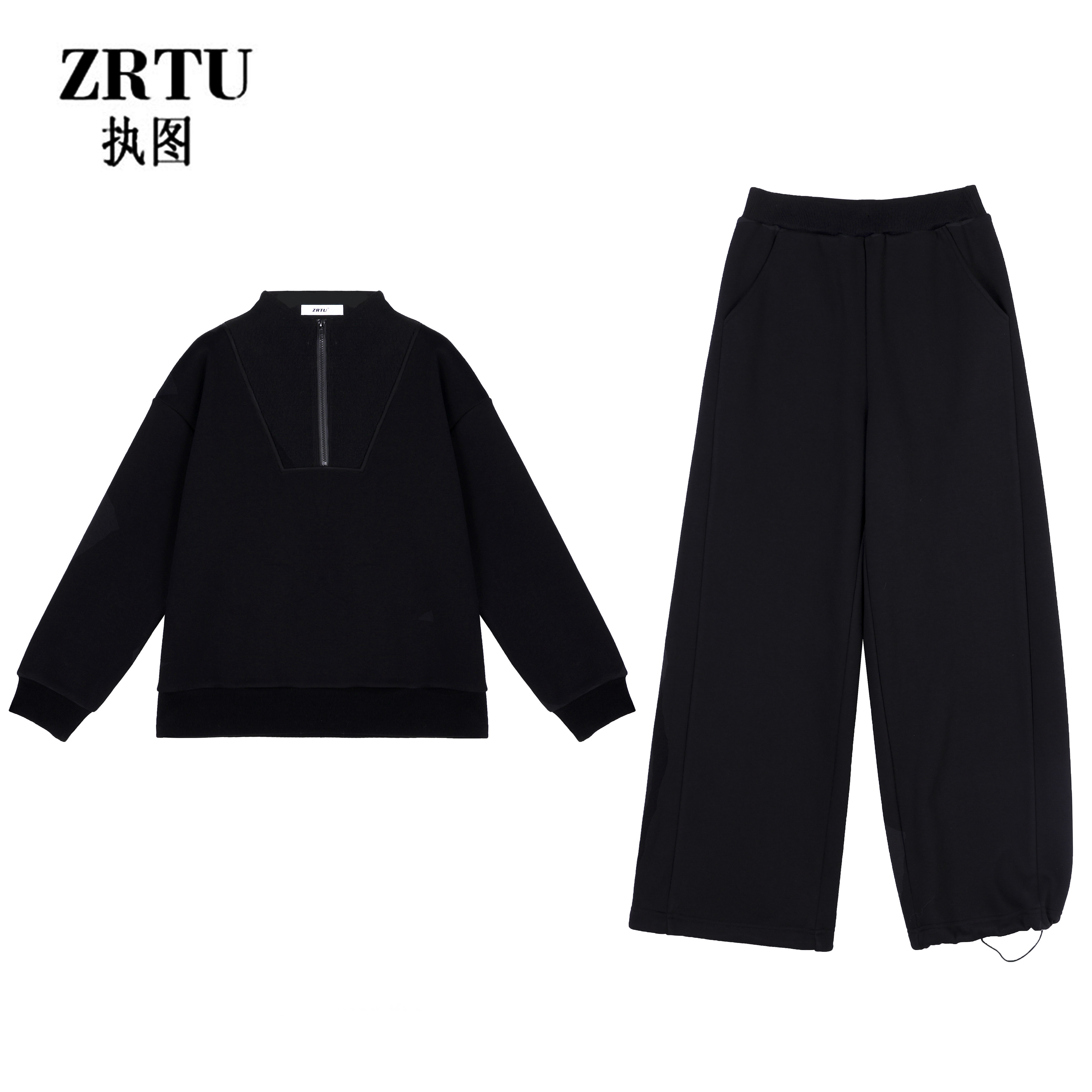 (自播）2024冬季新款长袖运动针织时尚休闲百搭加绒套装