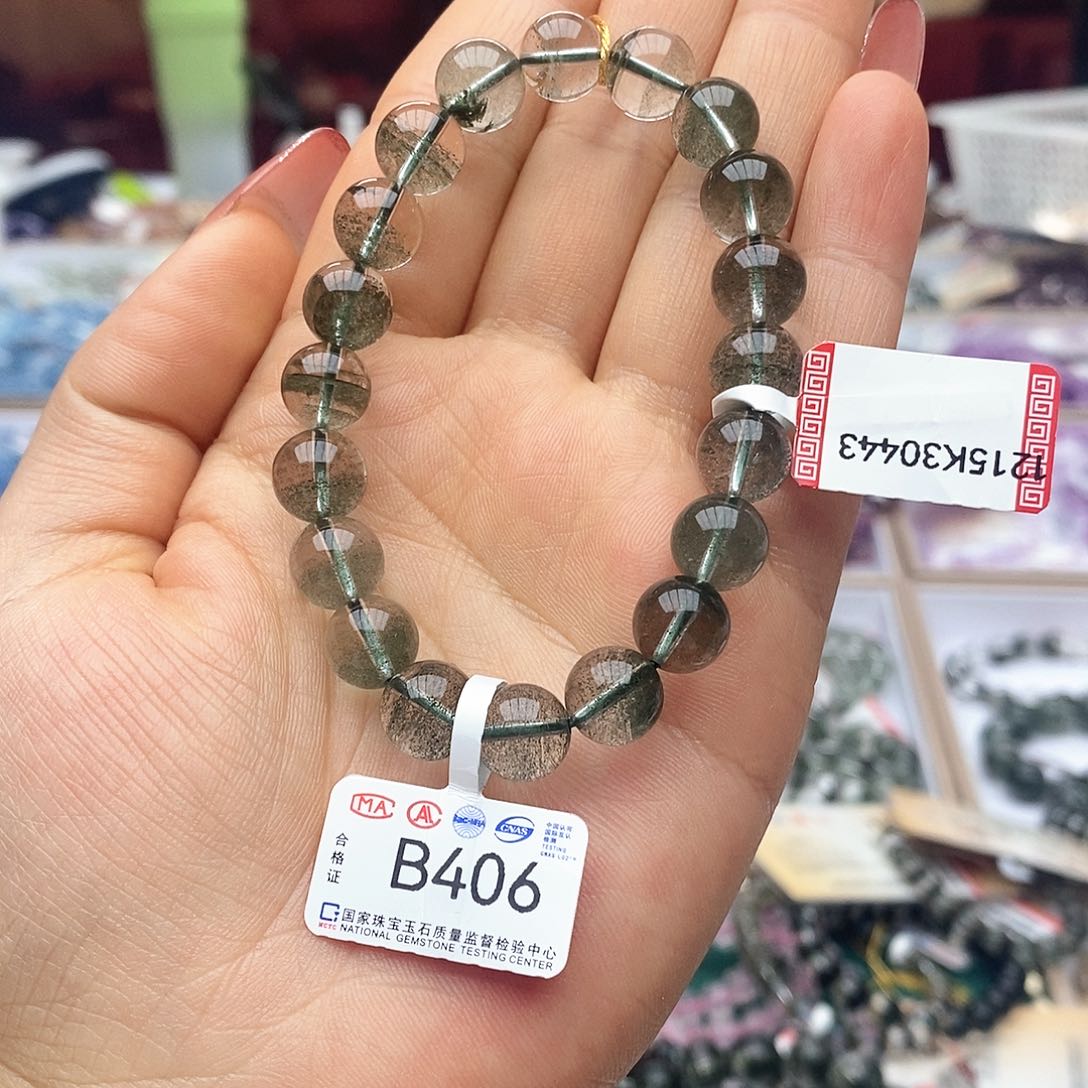 水晶手链未镶嵌B406绿幽灵