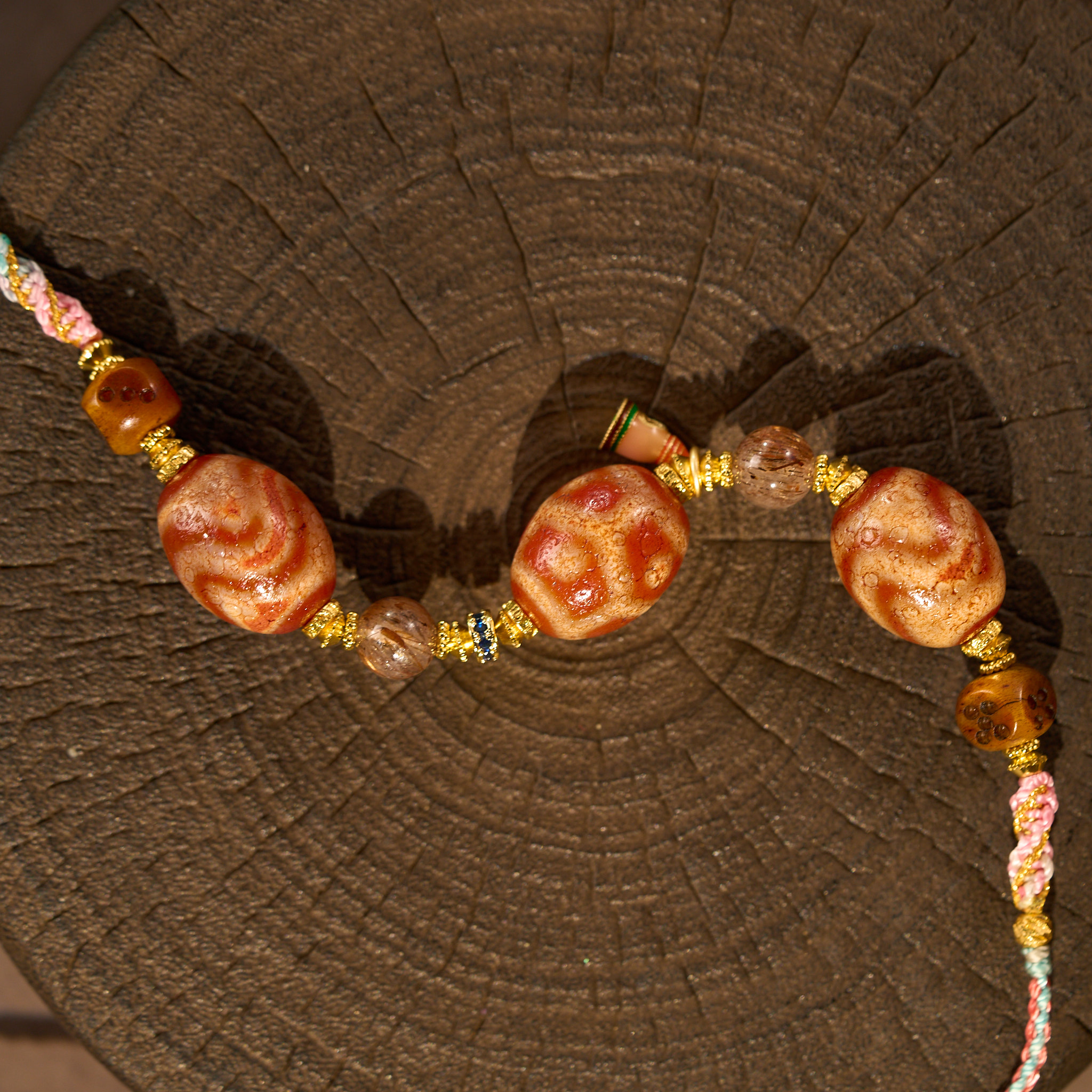 红肉达洛多宝天珠项链Q3SNQ多样性发一