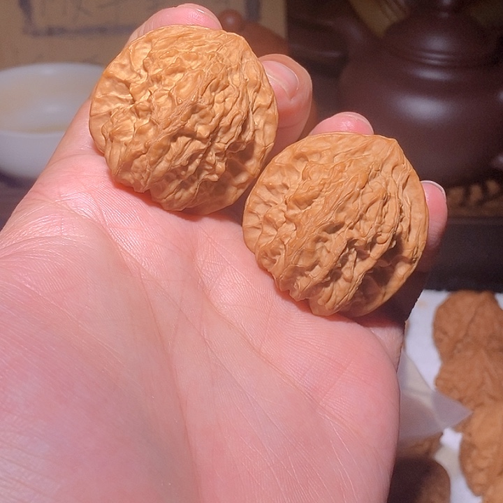 文玩核桃手把件火焰