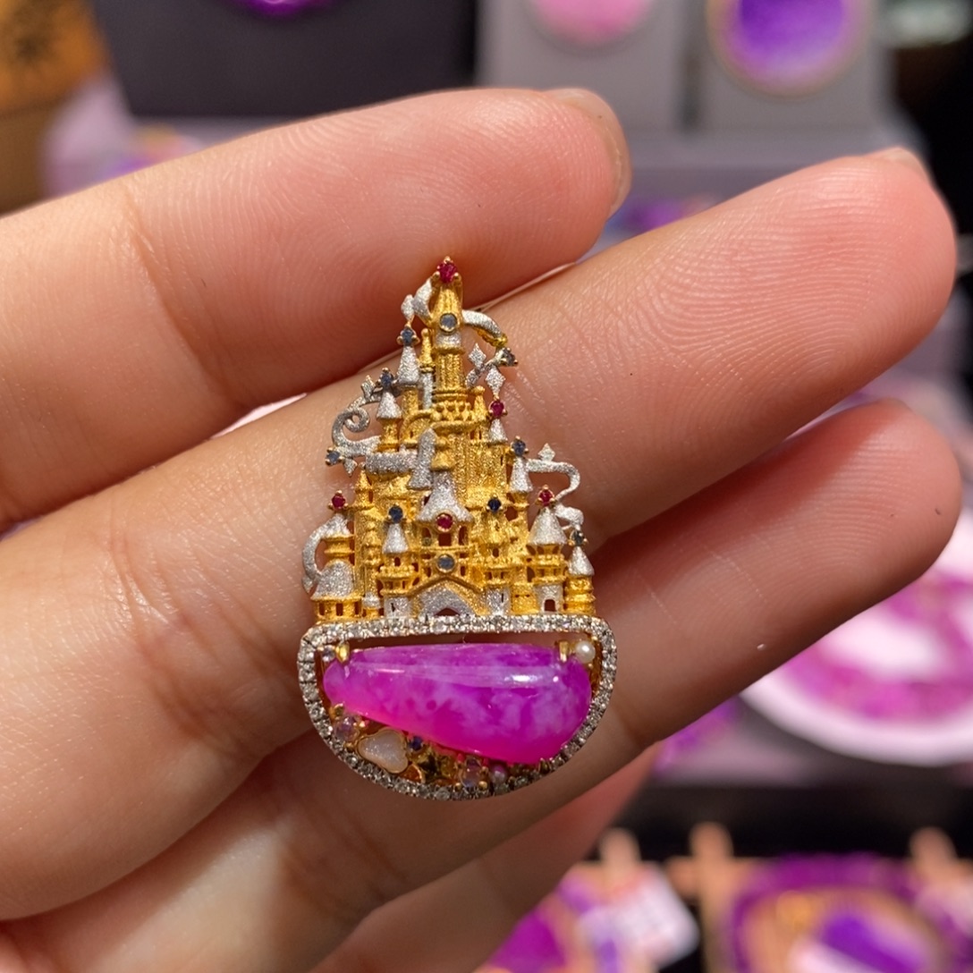 苏纪石（舒俱来）18K金镶嵌吊坠(不含链)