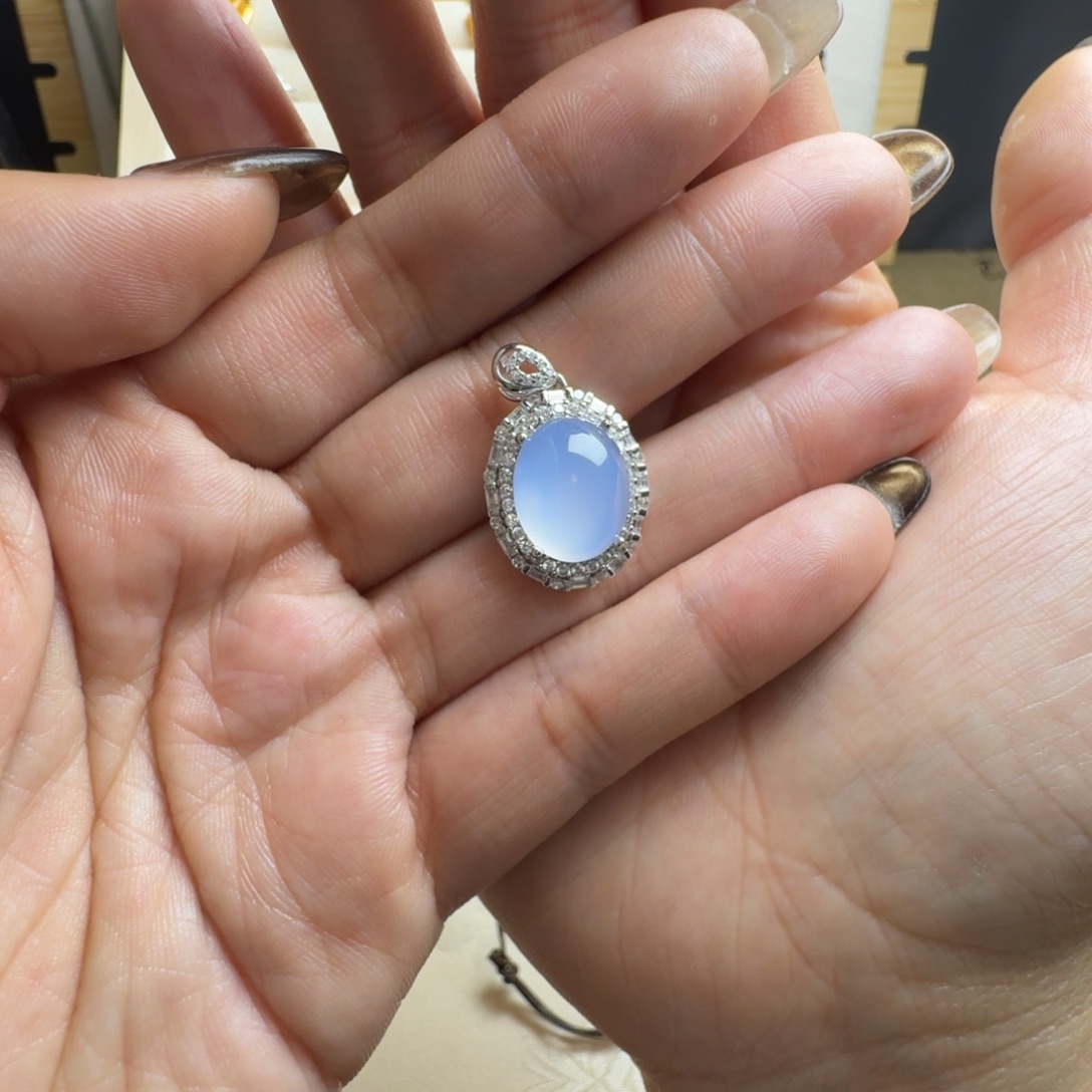 初***露玛瑙/玉髓未镶嵌吊坠(不含链)