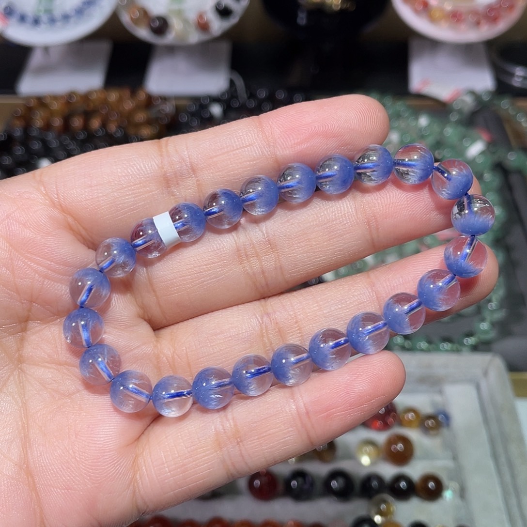 水晶手链未镶嵌蓝发晶手串