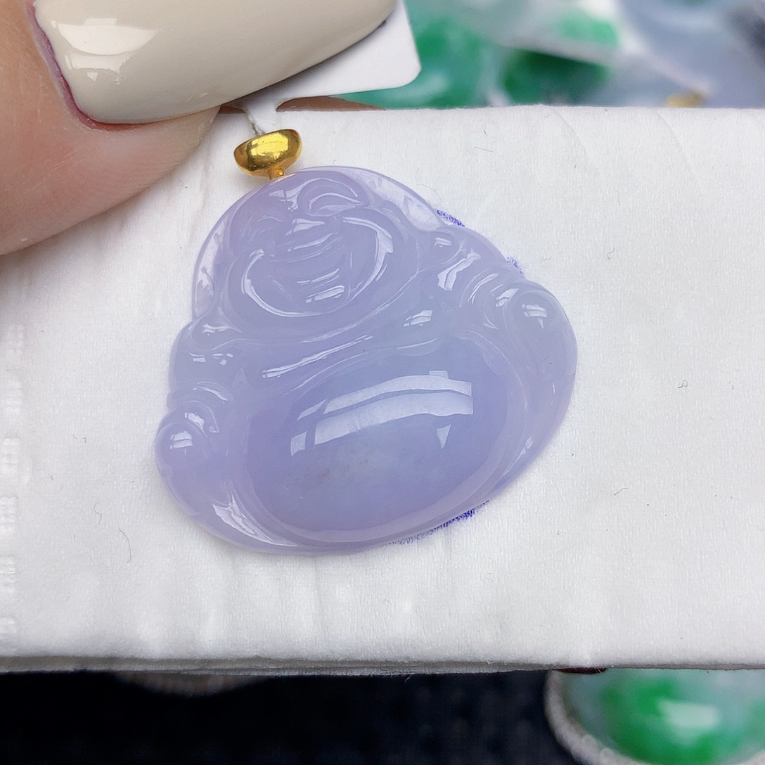 翡翠18K金镶嵌颈饰天然缅甸翡翠a货百元以上9元证书费自理