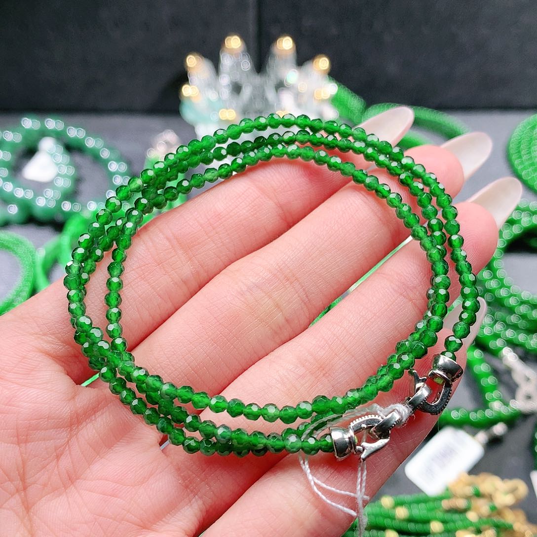 翡翠未镶嵌手串项链