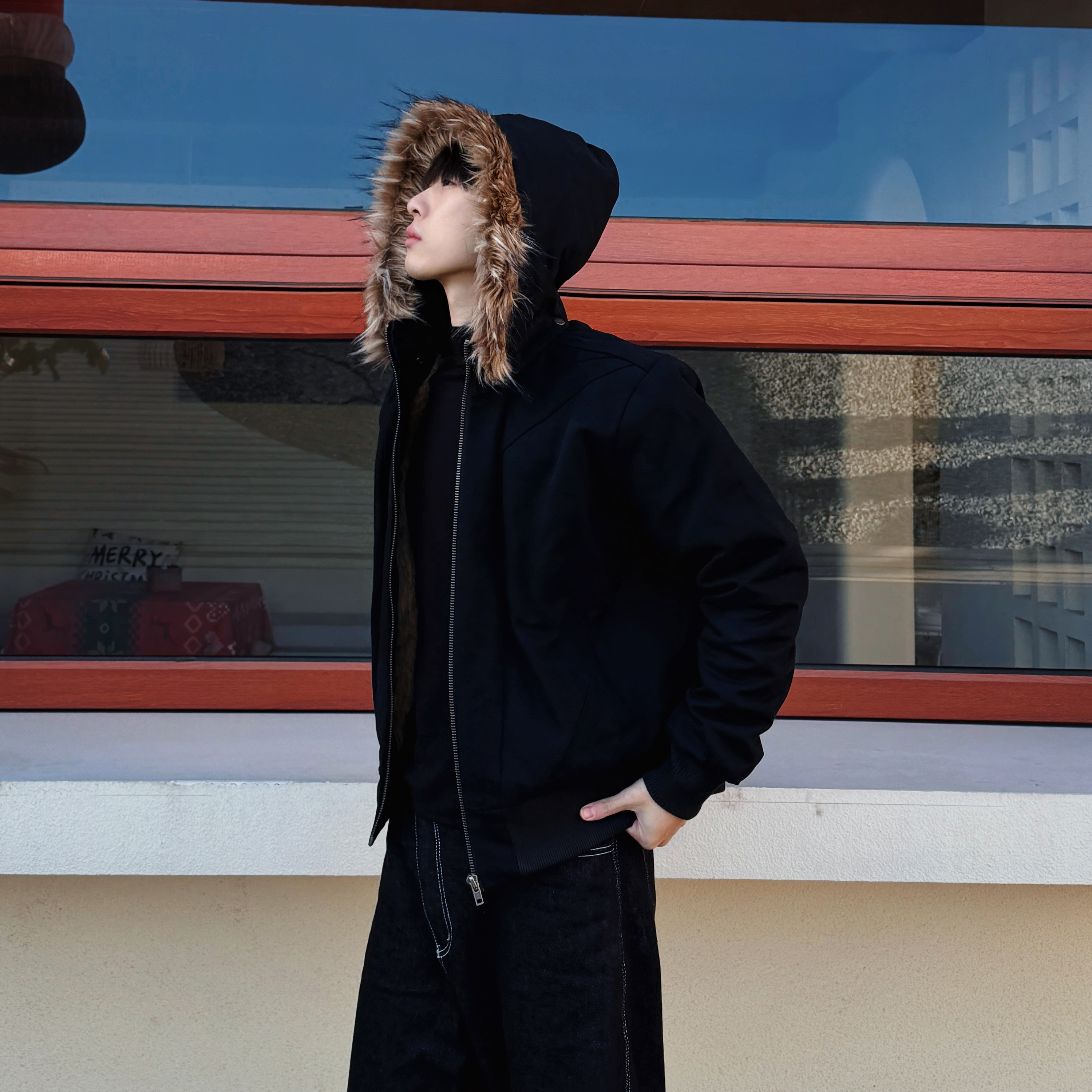 阿晨丨银狐可拆卸解构连帽水洗帆布夹克男外套