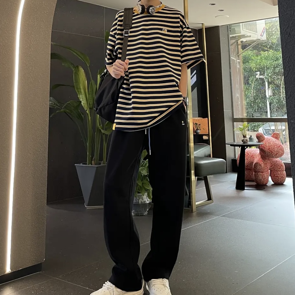 青少年夏季T恤衣服儿童服装初中生牌棉质短袖童装潮男衣服高级感