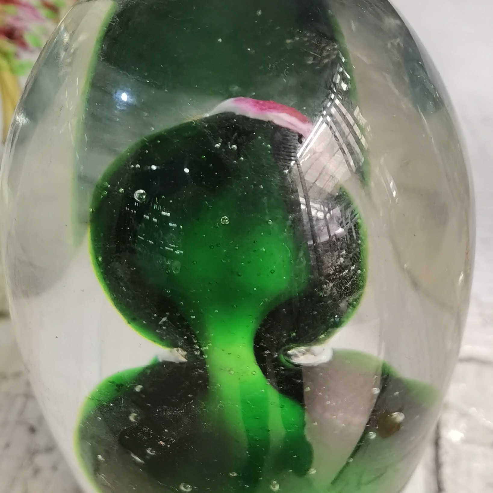手工琉璃扎花球仙人球桌面摆件