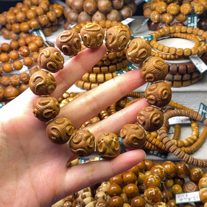 紫金鼠手串纯手工雕刻鼠钱卡17+