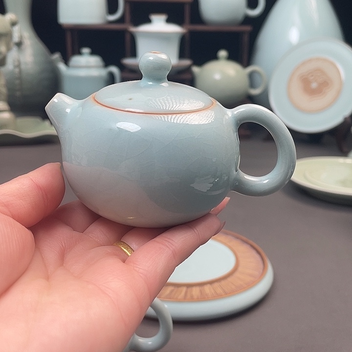 瓷片全手工支钉烧西施壶微微瑕简包装