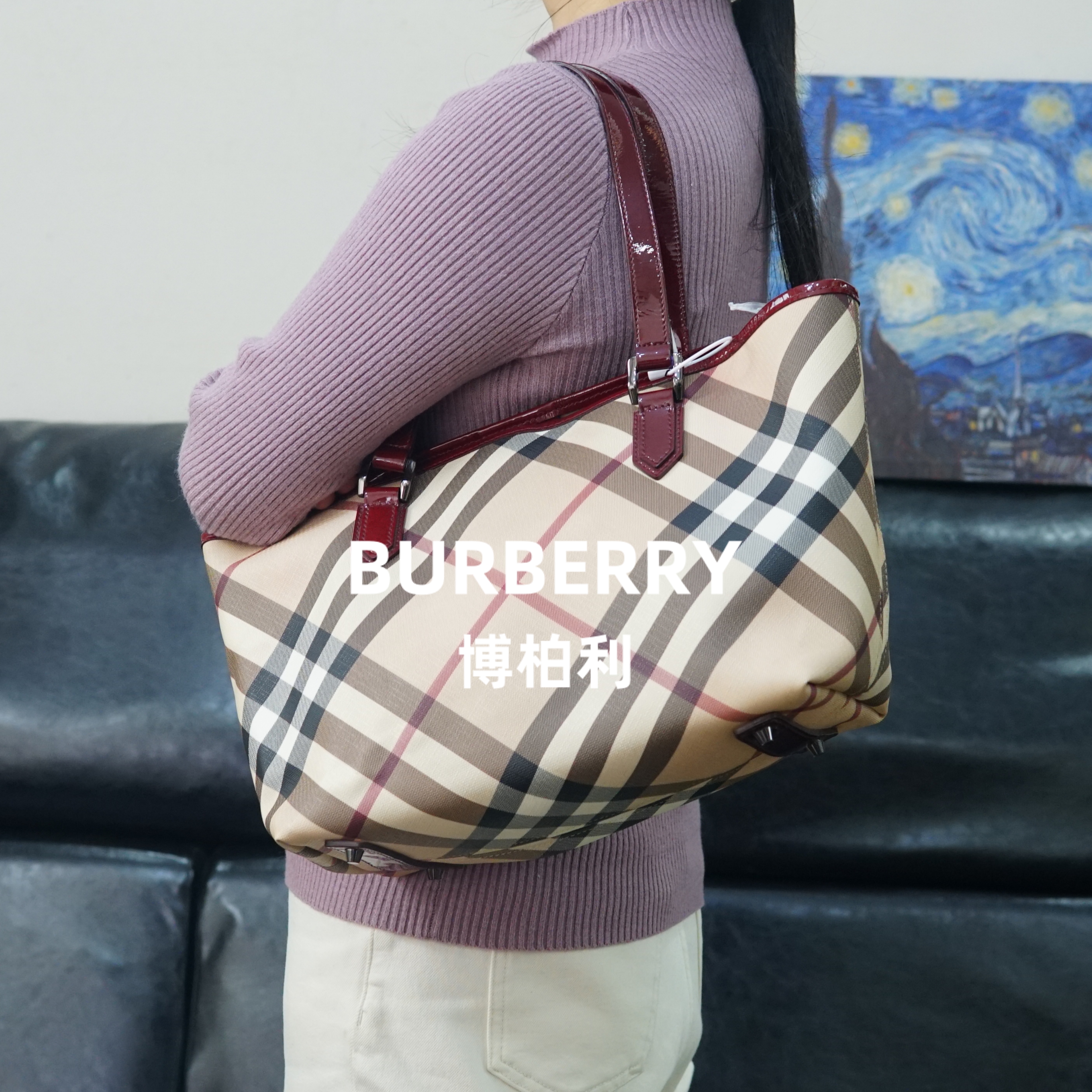 95新 BURBERRY/博柏利 巴宝莉/格纹单肩包/HM02819042/9042