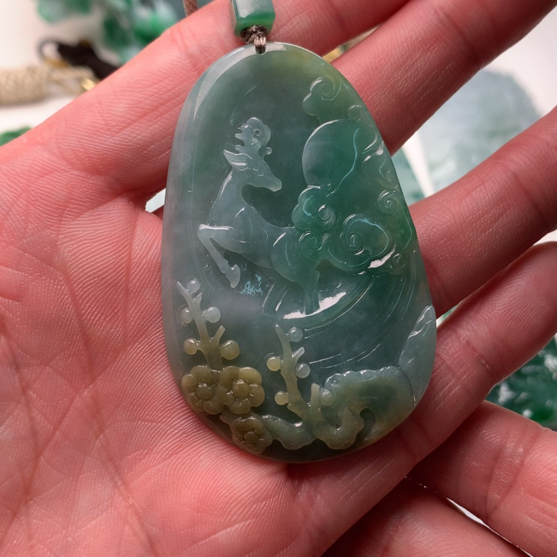 定制翡翠未镶嵌陪****9小鹿