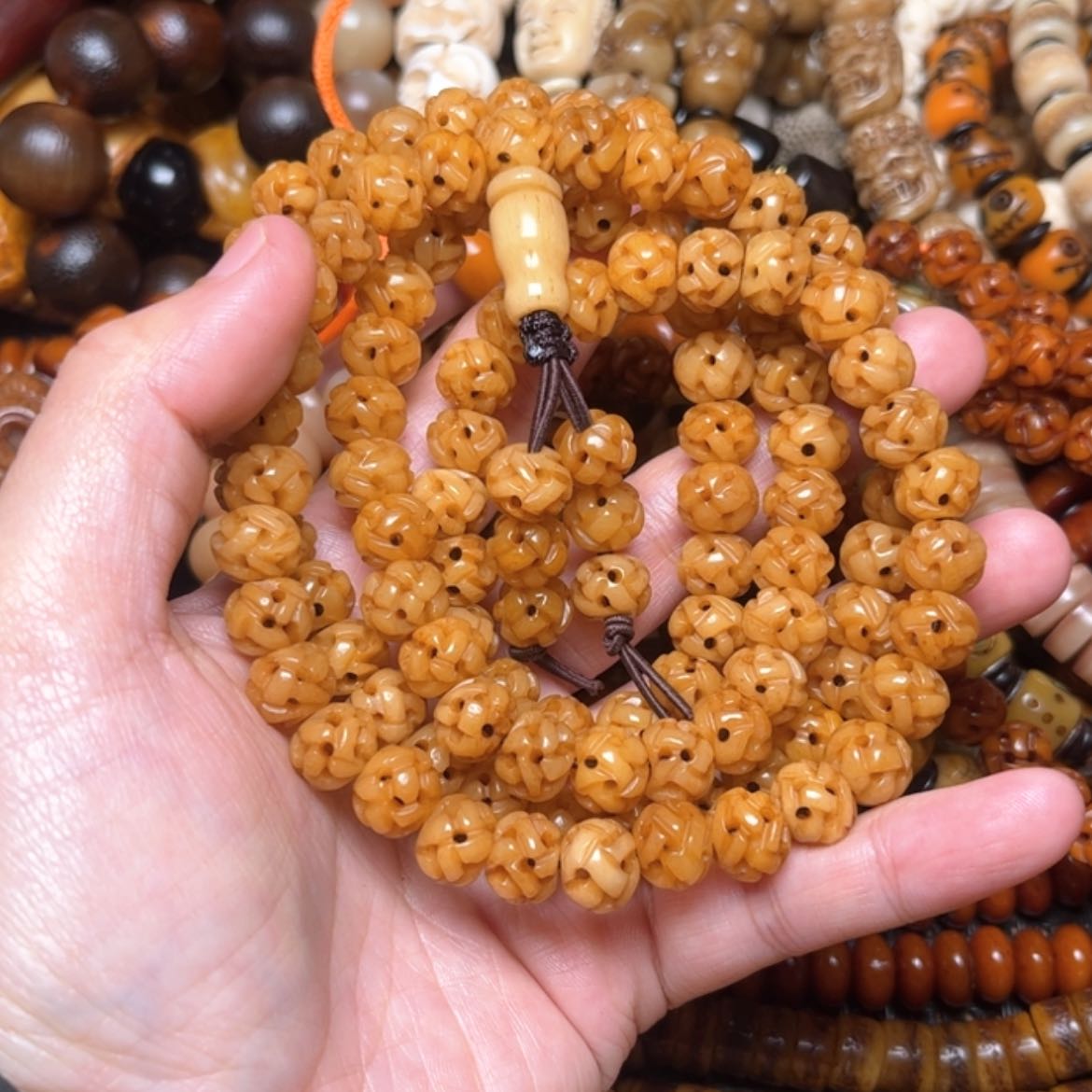 【闪购商品】牛骨手串/手链用****3牛骨原色路路通10×108颗弟子珠