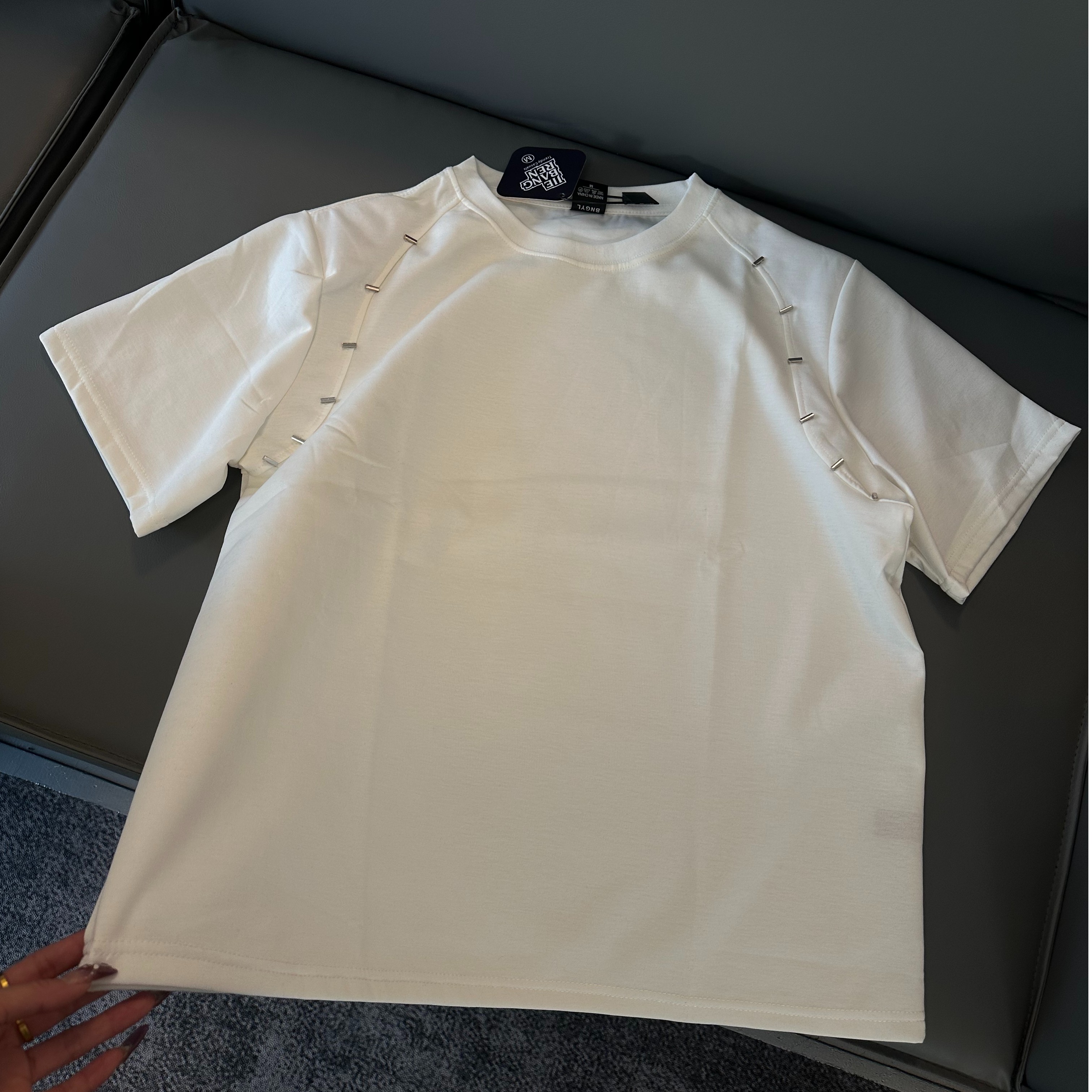 Z69 夏季潮牌纯色带垫肩短袖T恤男女宽松ins美式高街百搭上衣潮